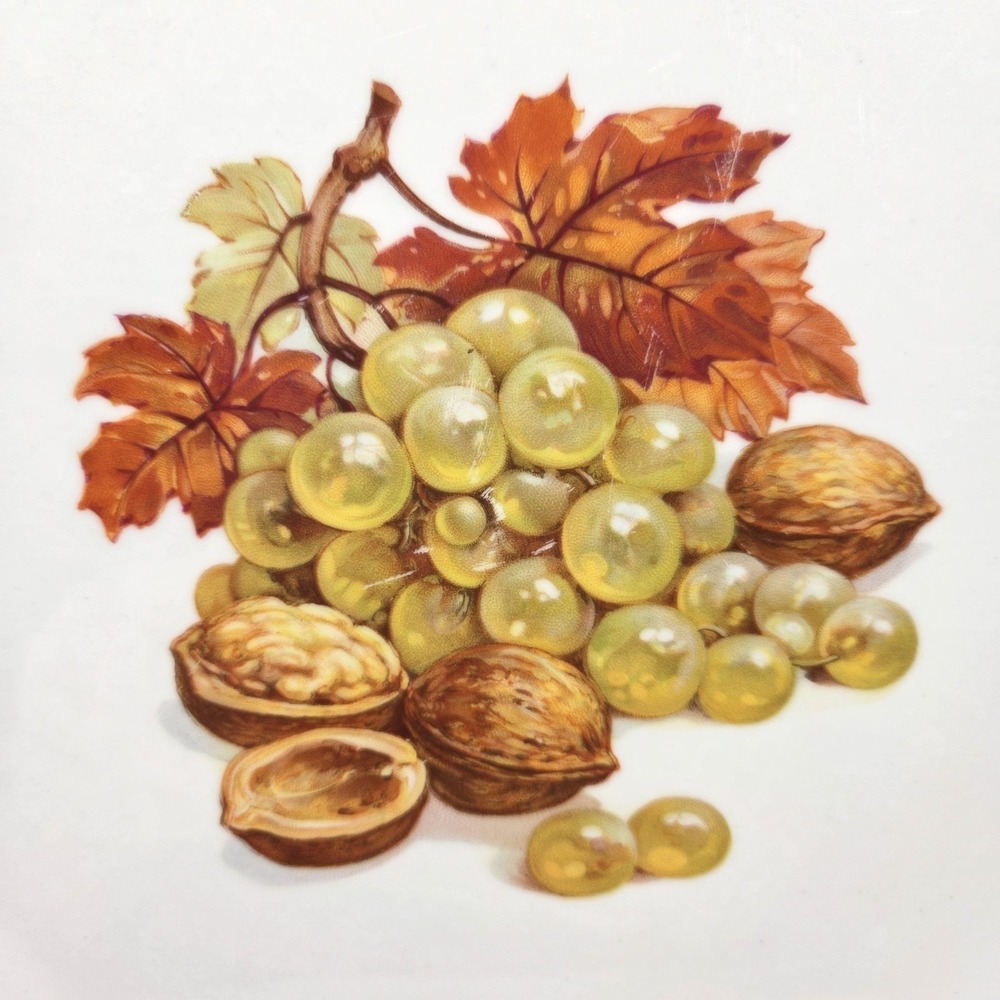 Vintage Jaeger & Co Bavaria E&R Harvest Round 12.5" Platter Grapes Cottagecore - Picture 2 of 8